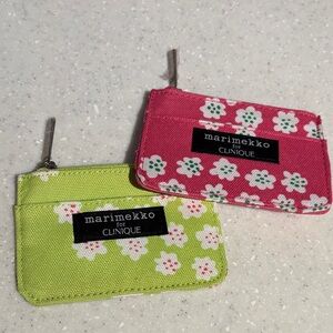 Marimekko Pink and Green Floral Coin Pouches